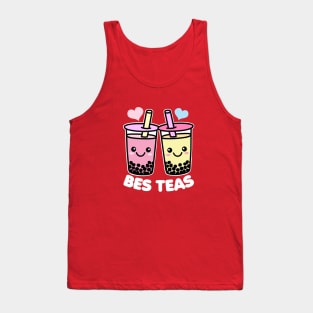 Bes Teas Cute Kawaii Bubble Tea Pun Besties Tank Top